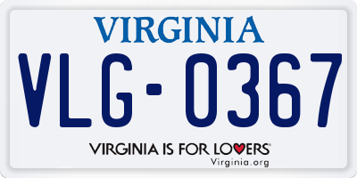 VA license plate VLG0367