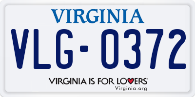 VA license plate VLG0372