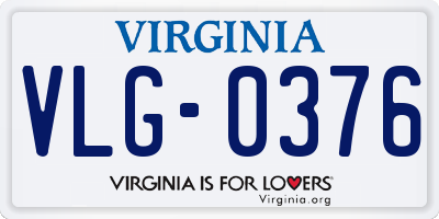 VA license plate VLG0376