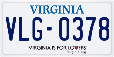 VA license plate VLG0378