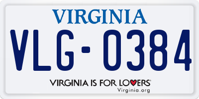 VA license plate VLG0384