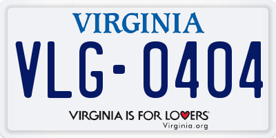 VA license plate VLG0404