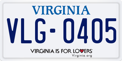 VA license plate VLG0405