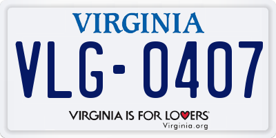 VA license plate VLG0407