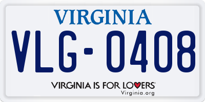 VA license plate VLG0408