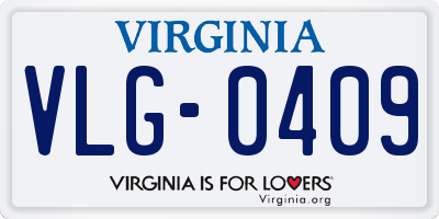 VA license plate VLG0409