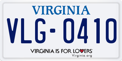 VA license plate VLG0410
