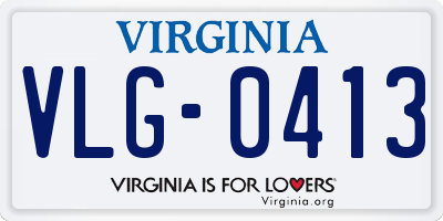 VA license plate VLG0413