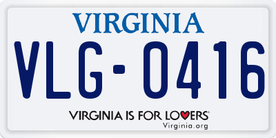 VA license plate VLG0416