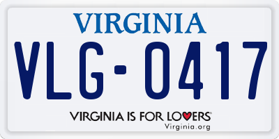 VA license plate VLG0417