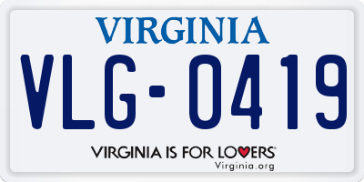VA license plate VLG0419