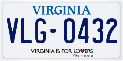 VA license plate VLG0432