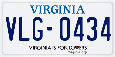 VA license plate VLG0434