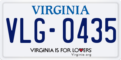 VA license plate VLG0435