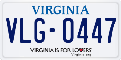 VA license plate VLG0447