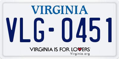 VA license plate VLG0451