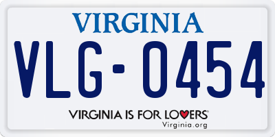 VA license plate VLG0454