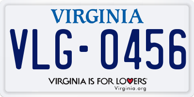VA license plate VLG0456
