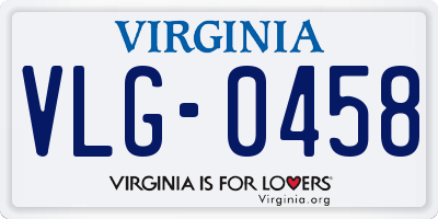 VA license plate VLG0458