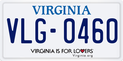 VA license plate VLG0460
