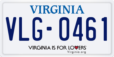 VA license plate VLG0461