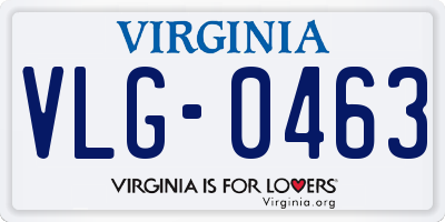 VA license plate VLG0463