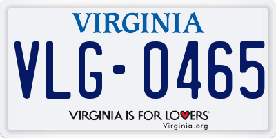 VA license plate VLG0465