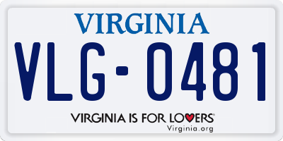 VA license plate VLG0481