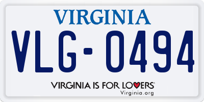 VA license plate VLG0494