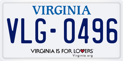 VA license plate VLG0496
