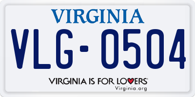 VA license plate VLG0504