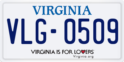 VA license plate VLG0509