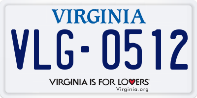 VA license plate VLG0512