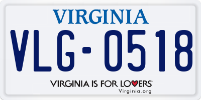 VA license plate VLG0518