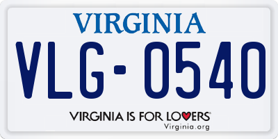 VA license plate VLG0540