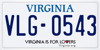 VA license plate VLG0543