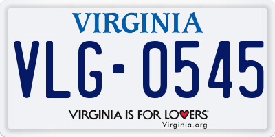 VA license plate VLG0545