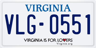 VA license plate VLG0551
