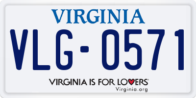 VA license plate VLG0571