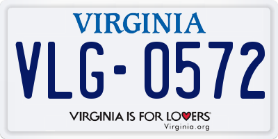 VA license plate VLG0572