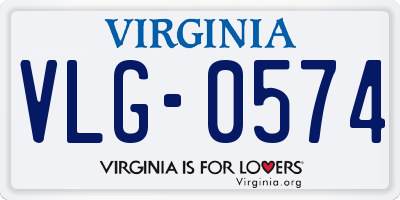 VA license plate VLG0574