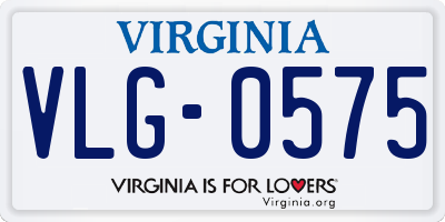VA license plate VLG0575