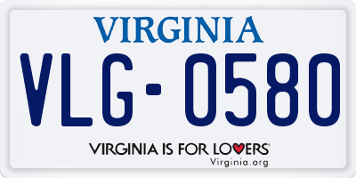 VA license plate VLG0580