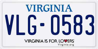 VA license plate VLG0583