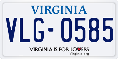 VA license plate VLG0585