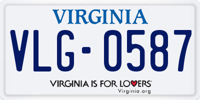 VA license plate VLG0587