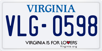 VA license plate VLG0598