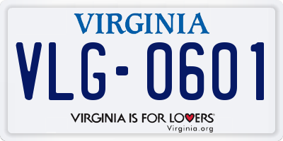 VA license plate VLG0601