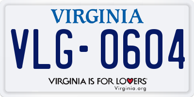 VA license plate VLG0604