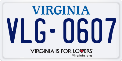 VA license plate VLG0607